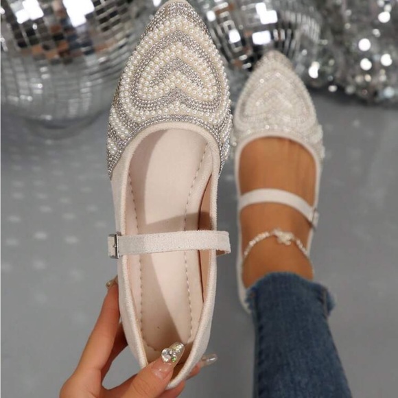 Rebellious Rose Shoes - RESERVED Comfortable & Stylish Women's Flat Shoes With Pearls,